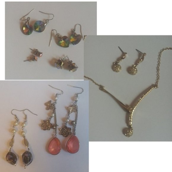Icing Jewelry - Jewelry Lot - NBW 7 pairs of earrings & 1 necklace